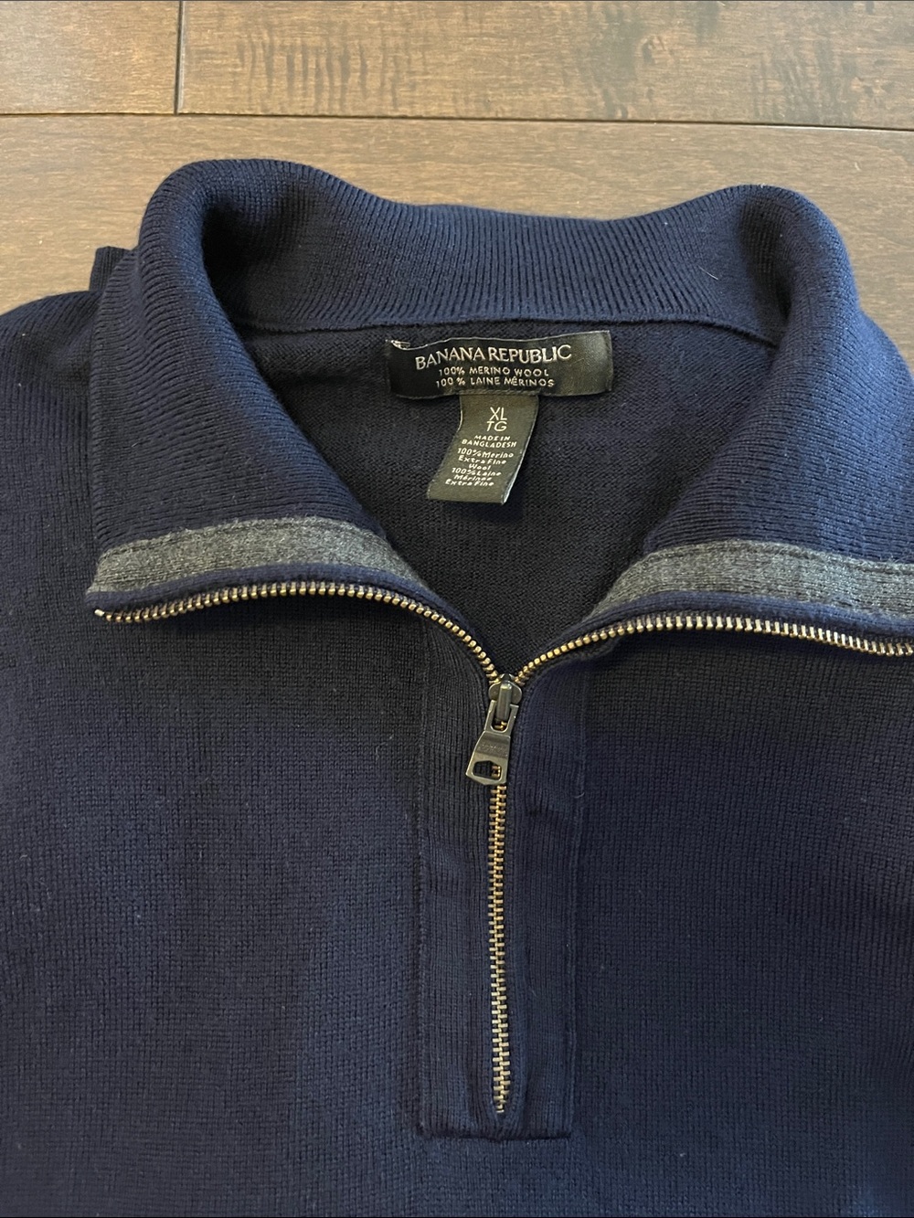 Banana Republic Merino Quarter-Zip Sweater XL